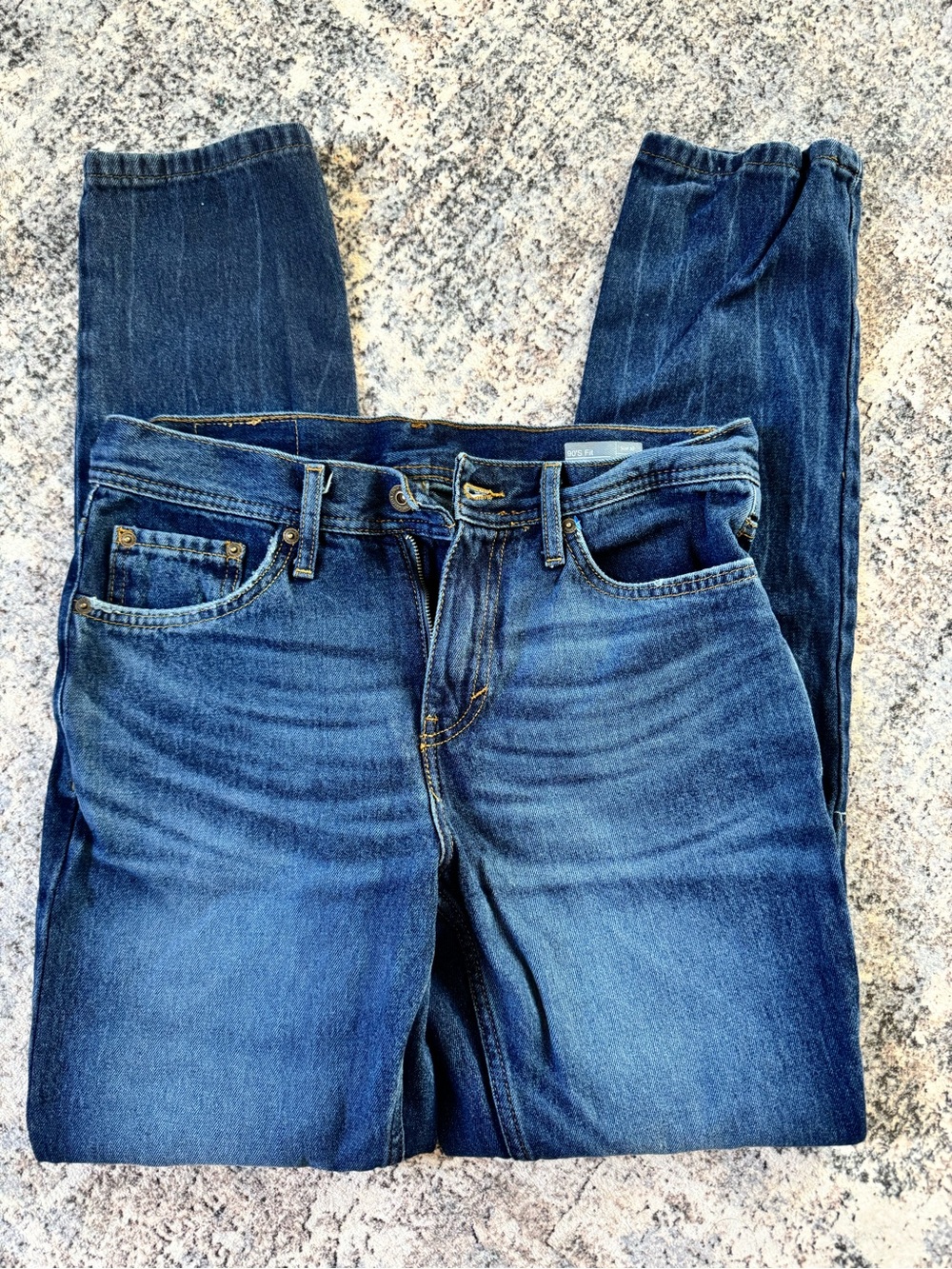 KOAJ 90’s Fit Men's Denim Low Rise Jeans in Dark Blue